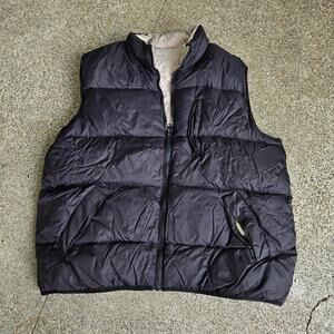 Vtg 90s MOOSE CREEK Plain Earthtone Outdoors Down Fill Reversible Puffer Vest XL
